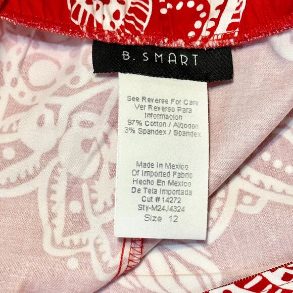 Vintage B. Smart Strapless Floral Dress Sz 12 Red White Summer Party Retro Glam - Picture 5 of 10